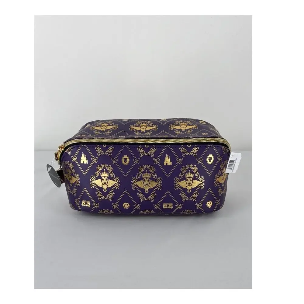 Bath And Body Works Villains Evil Queen Make Up Cosmetic Bag Purple Gold Zip New